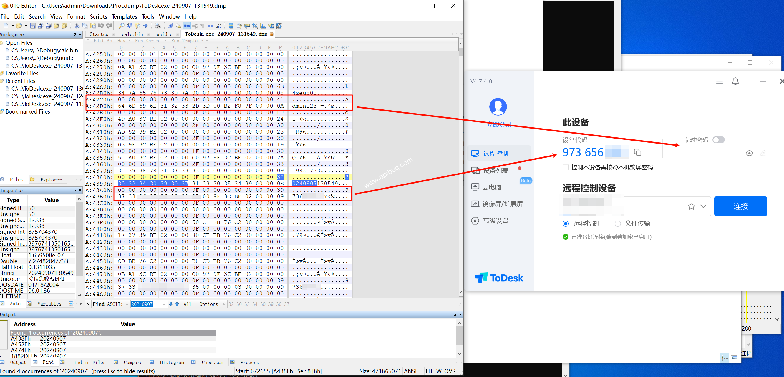 读取ToDesk密码-Apibug